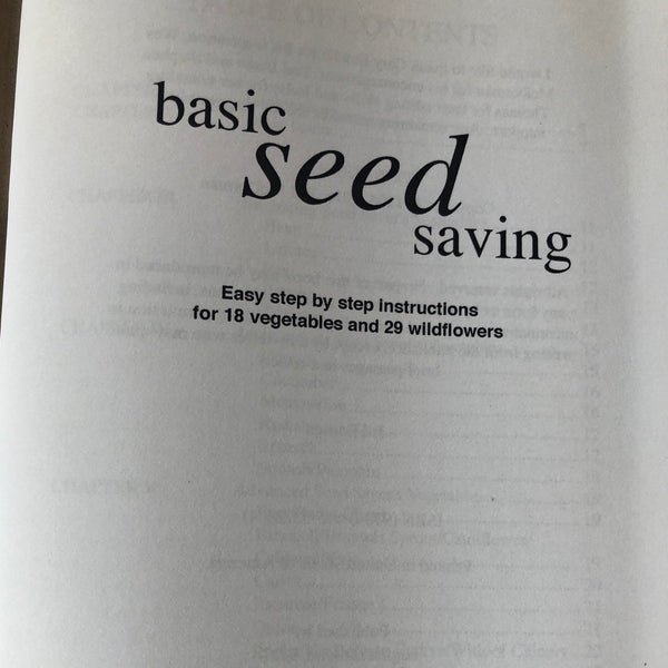 Basic Seed Saving Book